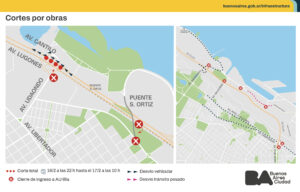 Cortes por obras en la Autopista Illia